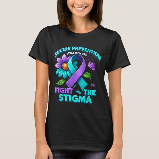 Camiseta Suicide Prevention Suprt Fight Stigma Suicide Awar (Frente)