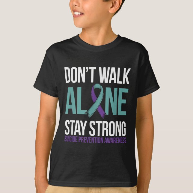 Camiseta Suicide Prevention Teal Purple Ribbon Suprt  (Frente)