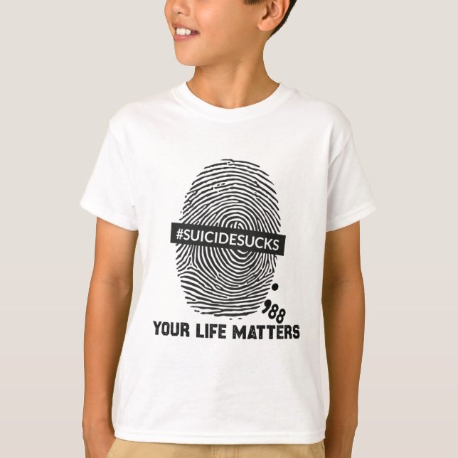 Camiseta Suicídio Prevenção de seus problemas de vida Suicí (Frente)