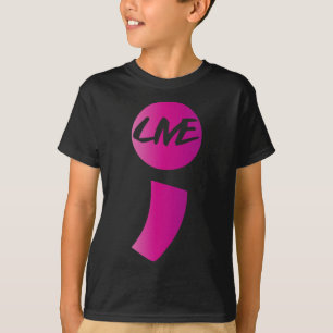 Camiseta Suicídio Semicolon ao Vivo Sensibilização Depressã