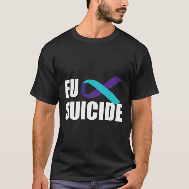 Camiseta Suicídio Suicídio Sensibilização Fita de Fita (Frente)