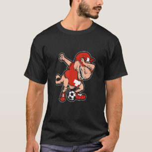 Camiseta Suiço Dabbing Soccer TRex Dino Dab Soccer Switzer