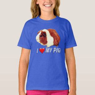 Camiseta Suíno branco e castanho