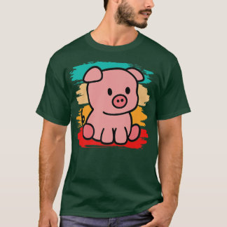 Camiseta Suíno Colorido I Pig Art I Cute Pig I Kids Pig Pre