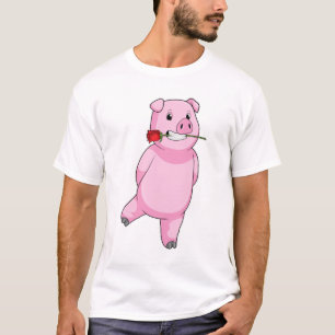 Camiseta Suíno com ventilador de Rosa