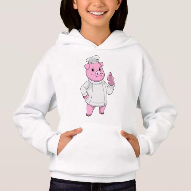 Camiseta Suíno como cozinheiro com chapéu de chef (Frente)