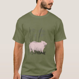 Camiseta Suíno de desenho original e homem de bambu Tee