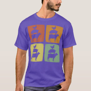 Camiseta Suíno De Galinha Vintage E Vaca E Animal De Criaçã