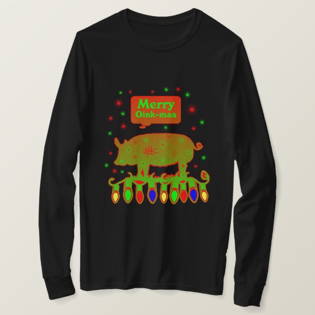 Camiseta Suíno de Natal (Frente do Design)