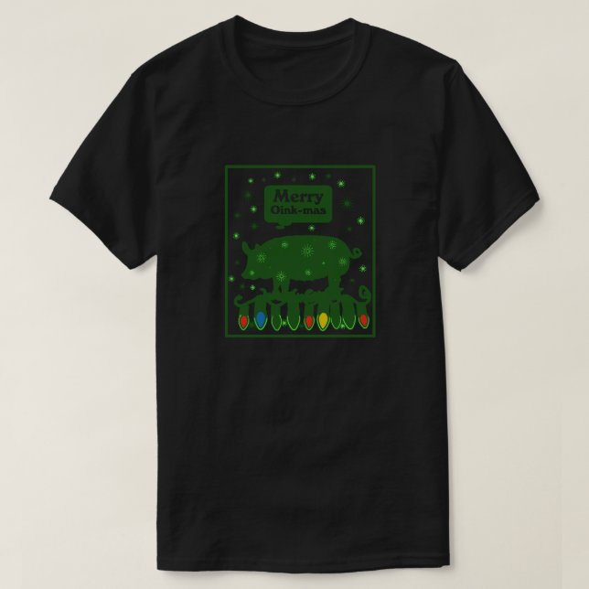 Camiseta Suíno de Natal (Frente do Design)