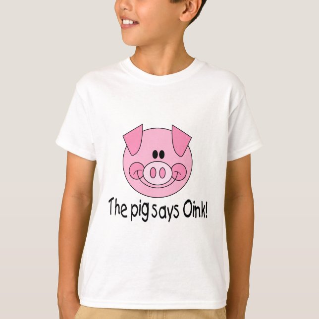 Camiseta Suíno diz cor-de-rosa (Frente)