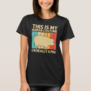 Camiseta Suíno Para Homens Bacon Suínos Animais