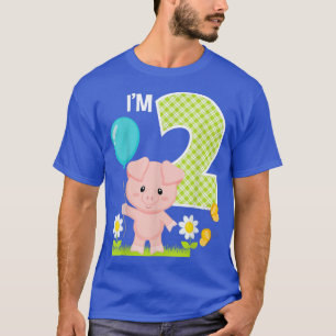Camiseta Suíno segundo aniversário De Porco De 2 Anos
