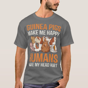 Camiseta Suínos bonitos me fazem feliz ferir a cabeça dos h