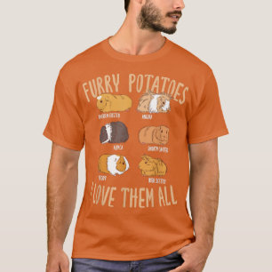 Camiseta Suínos de Cuta-Guiné Tipos Batatas de Furry