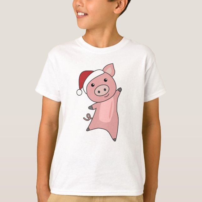 Camiseta Suínos de Feliz Natal (Frente)