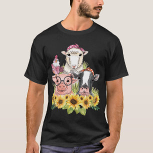 Camiseta Suínos de girassol Galinhas