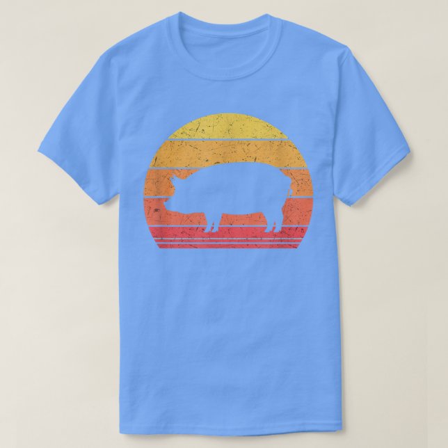 Camiseta Suínos Vintage Sunset Pigs (Frente do Design)