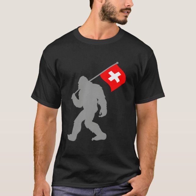 Camiseta Suisse Or Swiss Flag On Switzerland Flag (Frente)