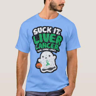 Camiseta Suja Câncer de figado Dê-me um doce Engraçado Boo 