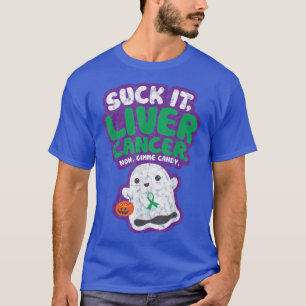 Camiseta Suja Câncer de figado Dê-me um doce Engraçado Boo