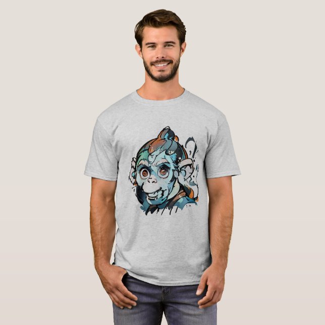 Camiseta Sujidade de Algodão Suave de Arte Única para Homen (Frente Completa)