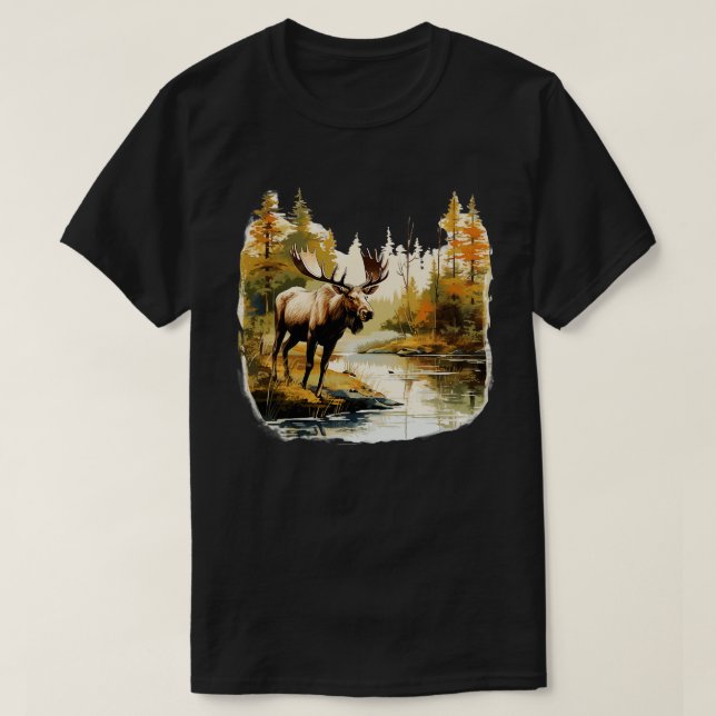 Camiseta Sujidade Selvagem de Moose 1 (Frente do Design)