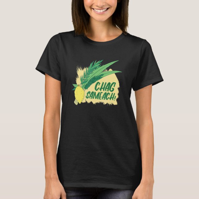 Camiseta Sukkot Festival 4 Holy Species Happy Holidays Chag (Frente)