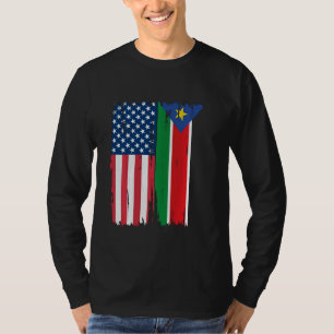 Camiseta Sul do Sudão Metade das Raízes de Bandeira America