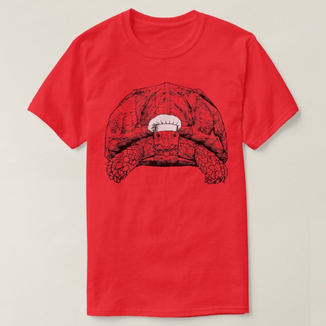 Camiseta Sulcata Tortoise Animal Chef Cook Engraçado Cozinh (Frente do Design)