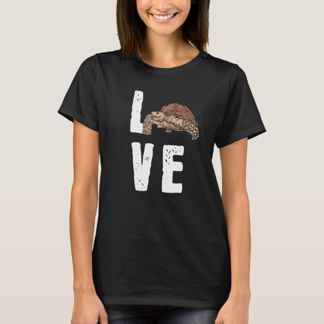 Camiseta Sulcata Tortoise Eu Amo Meu Tortoi Aspurador Afric (Frente)