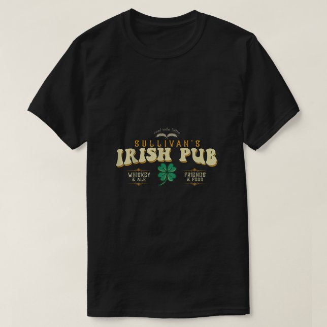 Camiseta Sullivans Irish Pub Dia de São Patrício Engraçado  (Frente do Design)