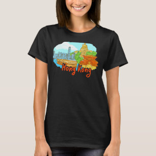 Camiseta Sumário da China na Cidade de Hong Kong para homen