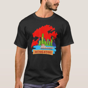 Camiseta Sumário da China na Cidade de Hong Kong para homen