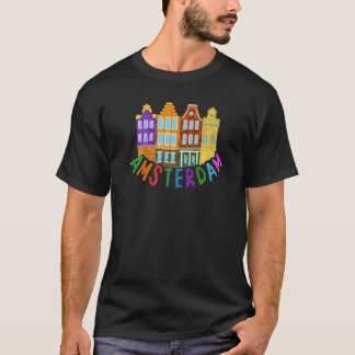 Camiseta Sumário de Amesterdã City Netherlands para homens