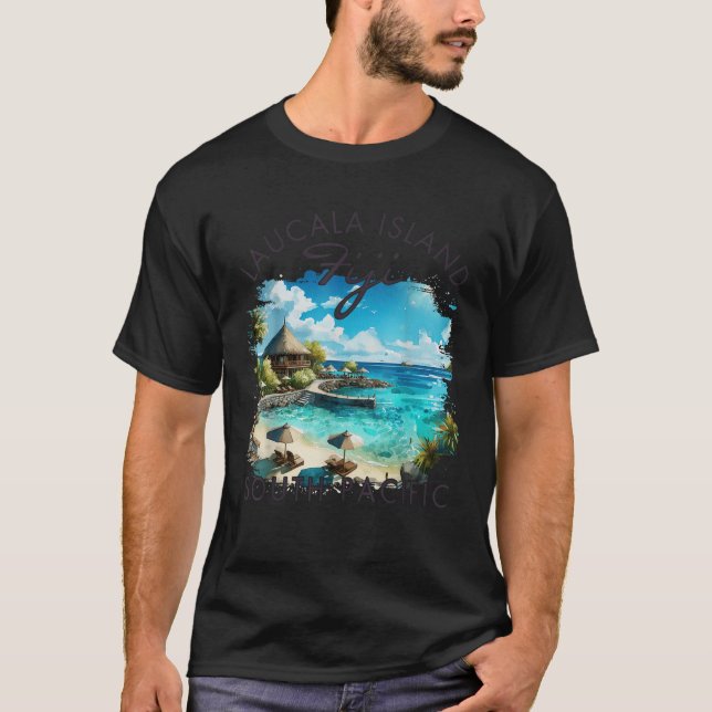 Camiseta Sumário de Viagem do Pacífico Sul - Ilha de Laucal (Frente)