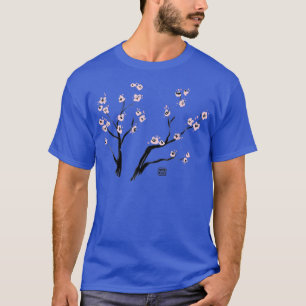 Camiseta Sumi E Cherry Blossoms Sakura Kawaii Arte Japonesa