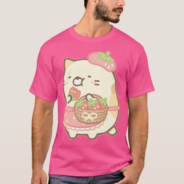 Camiseta Sumikko Gurashi Strawberry Cat (Frente)