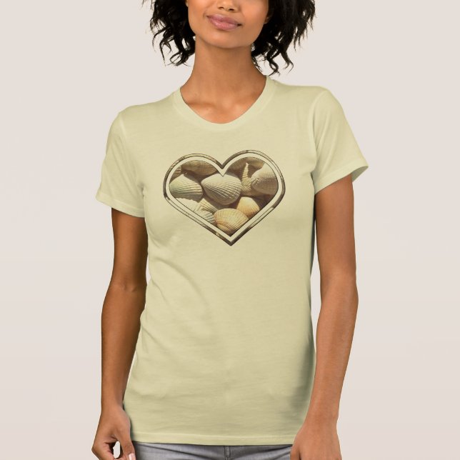 Camiseta Summer Beach Life, Heart with Seashells (Frente)