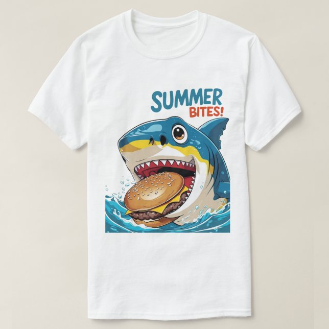 Camiseta Summer Bites – Shark Blue (Frente do Design)