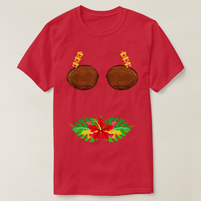 Camiseta Summer Coconut Bra Halloween Costume Hawaii Aloha (Frente do Design)