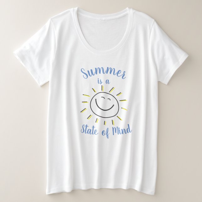 Camiseta Summer é um Estado de espírito Cotação Sunshine (Frente do Design)