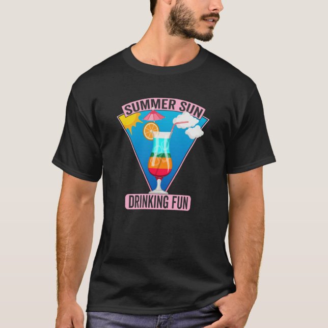 Camiseta Summer Fun Drinking Fun Lazy Days At The Lake Pool (Frente)