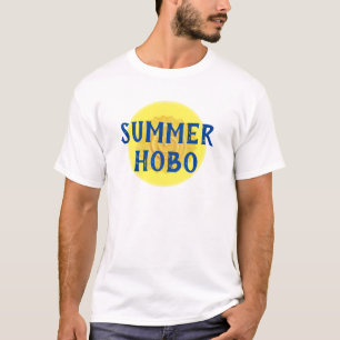 Camiseta "Summer Hobo" Engraçado Citação Amarelo de Azul