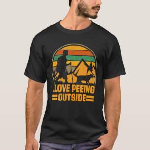 Camiseta Summer I Love Peeing Lá Fora, Acampamento Retro En