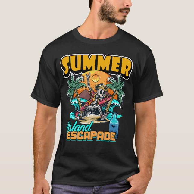 Camiseta Summer Island Escapade Design (Frente)