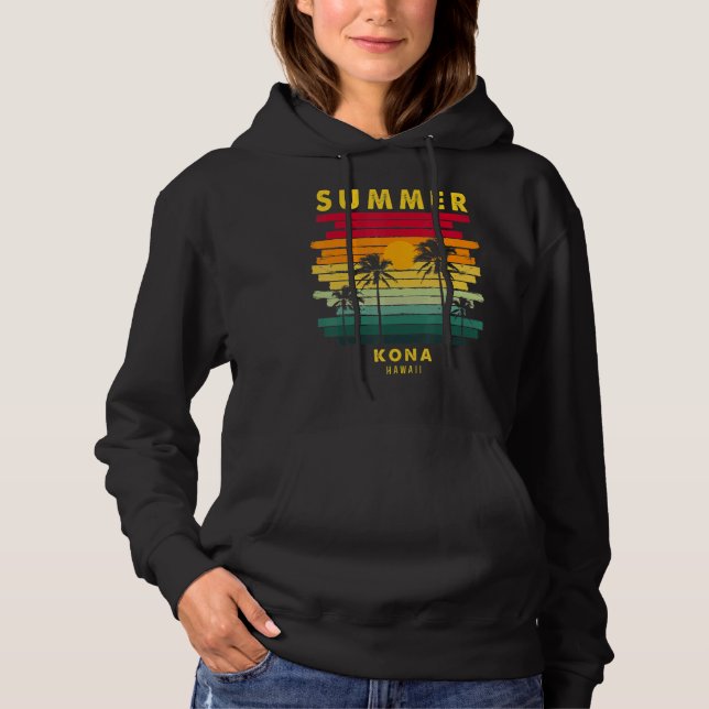 Camiseta Summer Kona Hawaii Beach Sunset Retro (Frente)