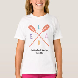 Camiseta Summer Lake Paddles em Pastel Matching Family Kid