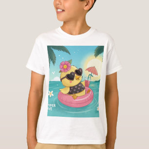 Camiseta Summer Love Chick: Vibrações Retrô & Rock 'n' Floa