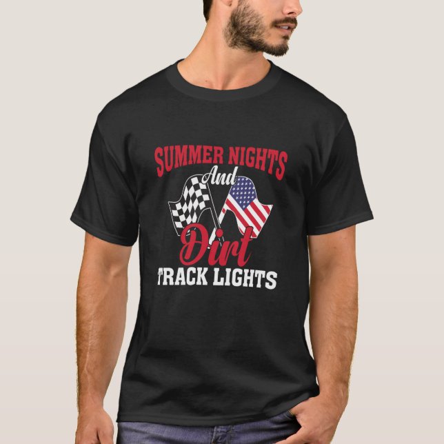 Camiseta Summer Nights Dirt Track Lights Racing Motocross (Frente)